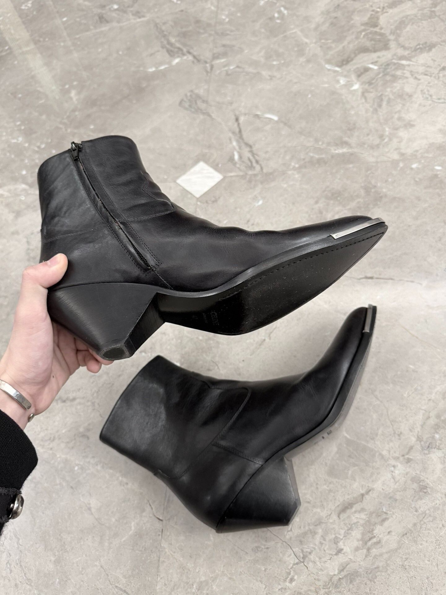 Hedi Slimane Celine Conique Heeled Ankle Boots Size US 9 / EU 42 - 4 Thumbnail