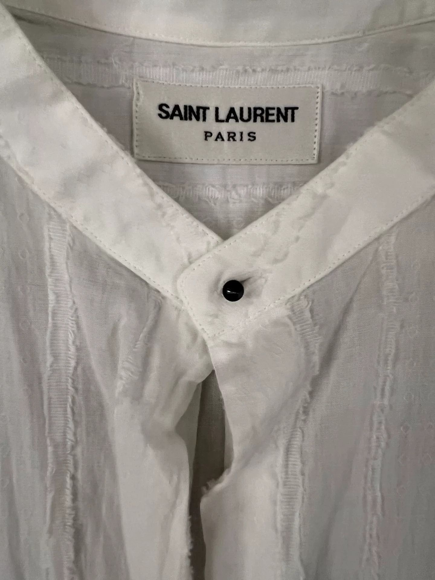 Yves Saint Laurent Saint Laurent White Pullover Shirt Size US M / EU 48-50 / 2 - 5 Thumbnail