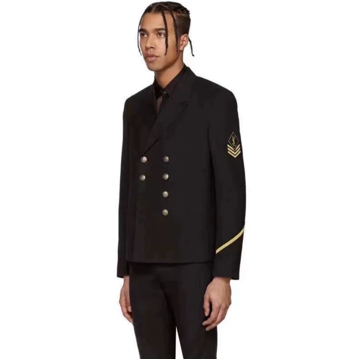 Yves Saint Laurent Saint Laurent Double-Breasted Black Blazer Size US S / EU 44-46 / 1 - 5 Thumbnail