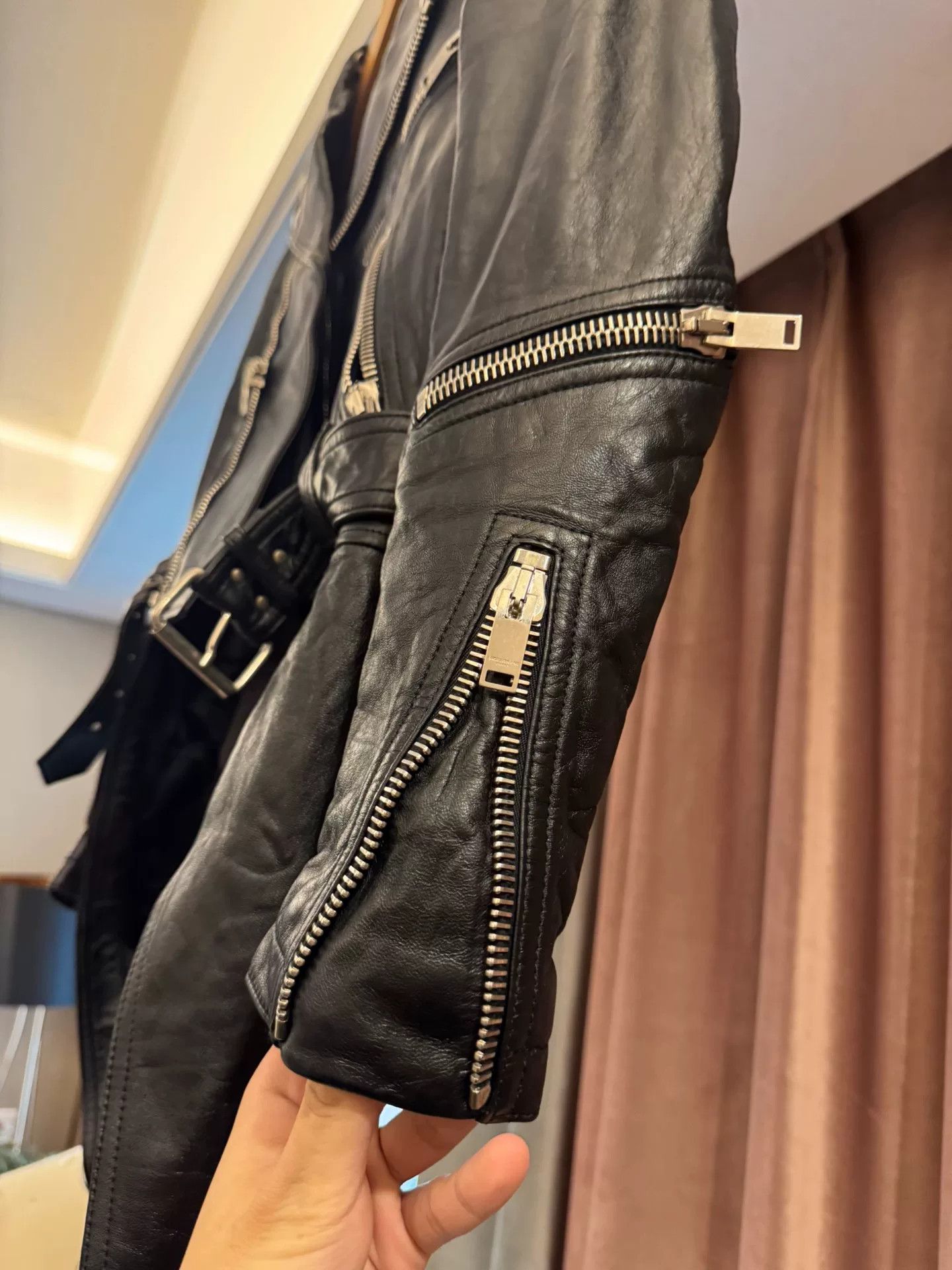 Saint Laurent Paris Saint Laurent Black Leather Jacket Size S / US 4 / IT 40 - 3 Thumbnail