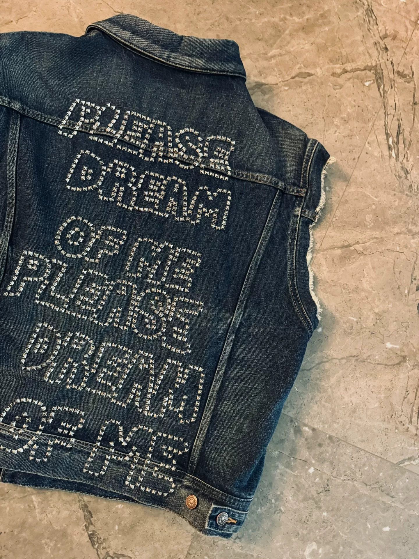 Celine Celine Denim Vest with Studded Text Size US M / EU 48-50 / 2 - 4 Thumbnail