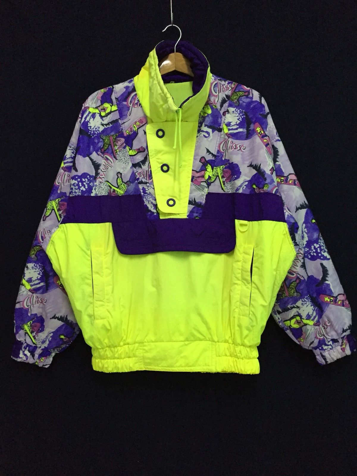 Vintage 90s Ski Pullover Dominator Snowboarder Fullprint