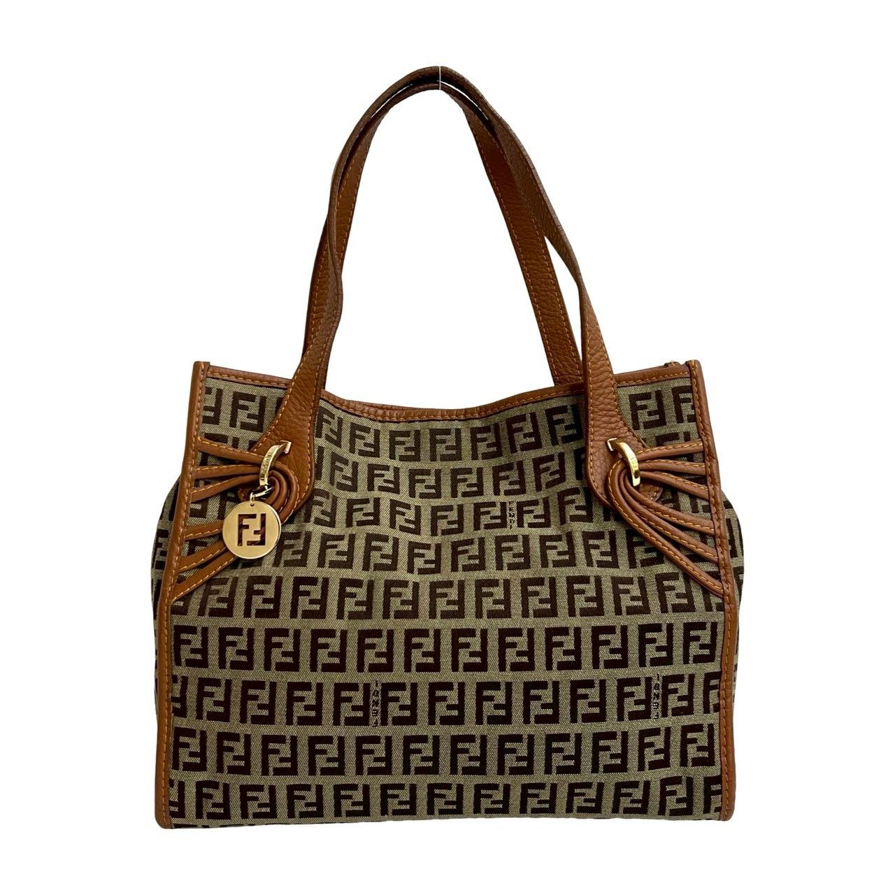 Fendi Fendi Fendi Zucchino Canvas Leather Handbag Textile Tote Bag 254-7 DUTY FREE for USA Size ONE SIZE - 2 Thumbnail