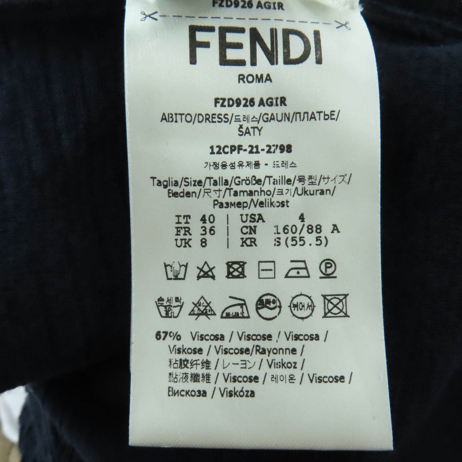 Fendi Fendi Fendi Diagonal jacquard Knit Dress Textile Dresses FZD926 DUTY FREE for USA Size ONE SIZE - 7 Thumbnail