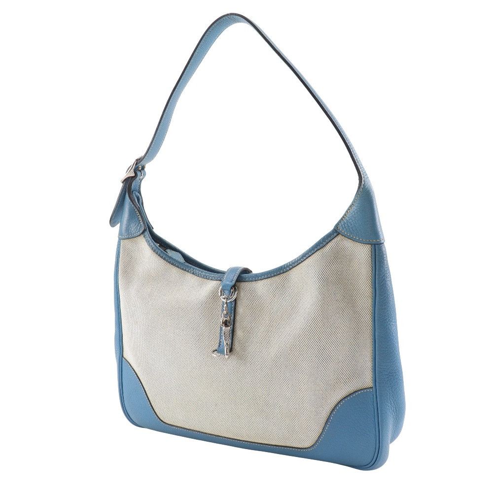 Hermes Hermes Hermès Trim31 Toile H Triomphe Clemence Shoulder Bag Textile Shoulder Bag Stamp C (1999) DUTY FREE for USA Size ONE SIZE - 2 Thumbnail