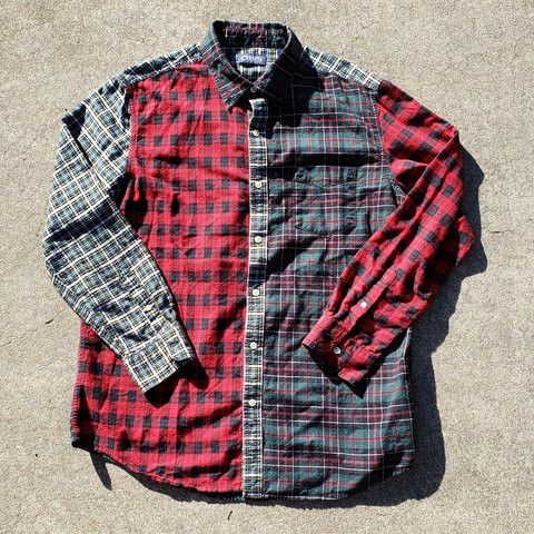 Chaps Ralph Lauren  Polo Ralph Lauren  Vintage Vintage Chaps Ralph Lauren  Patchwork Flannel Button Up Shirt Men Sz L | Grailed