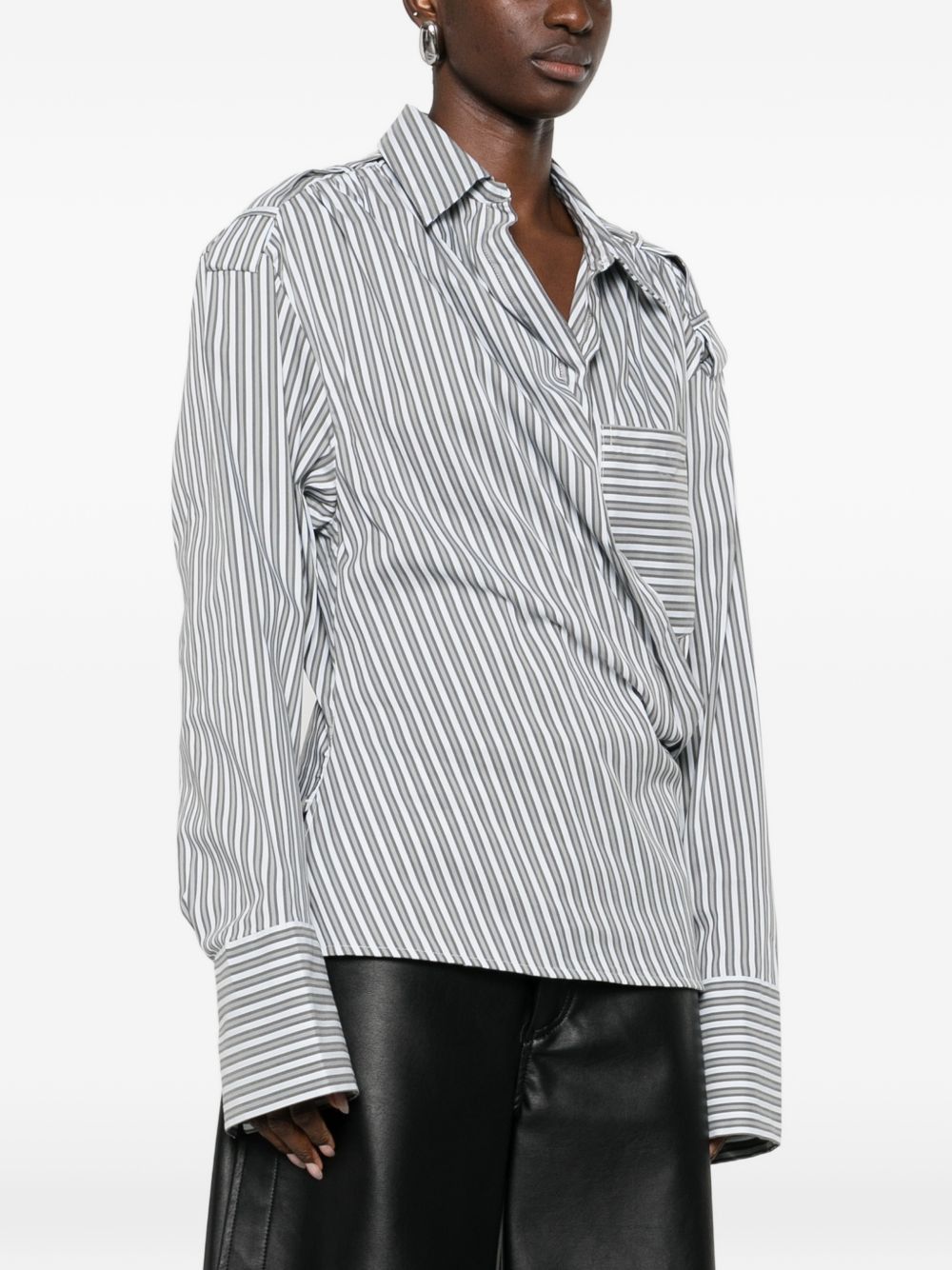 Iro LACE STRIPED COTTON SHIRT Size XS / US 0-2 / IT 36-38 - 2 Thumbnail