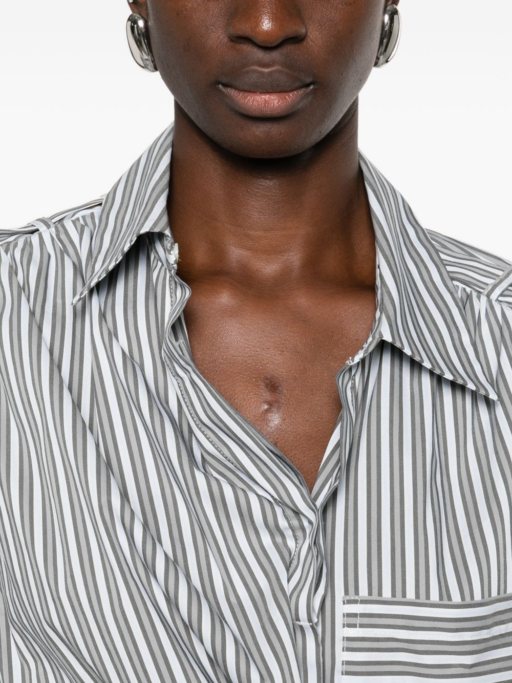 Iro LACE STRIPED COTTON SHIRT Size XS / US 0-2 / IT 36-38 - 5 Thumbnail