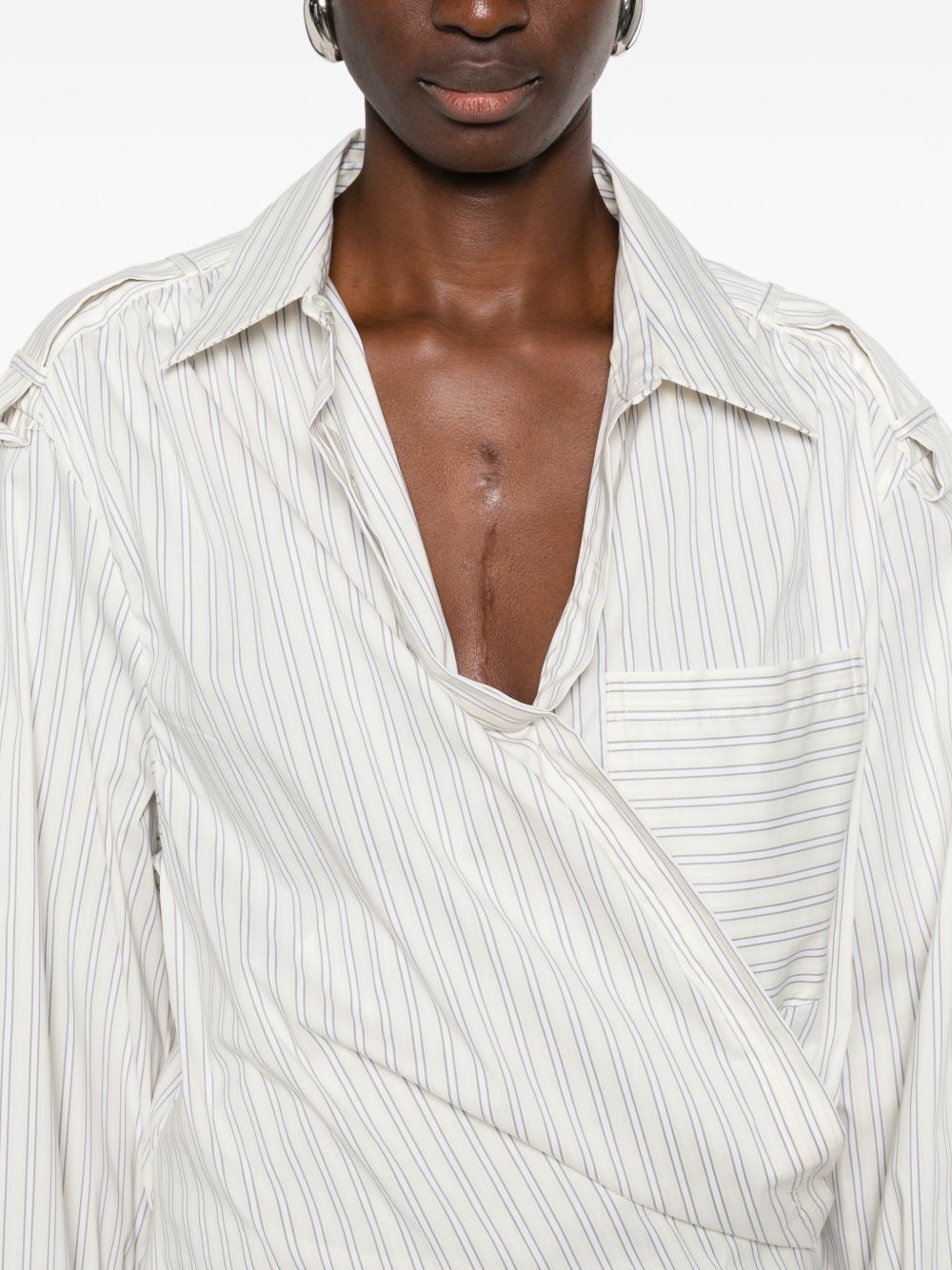 Iro LACE STRIPED COTTON SHIRT Size XS / US 0-2 / IT 36-38 - 2 Thumbnail