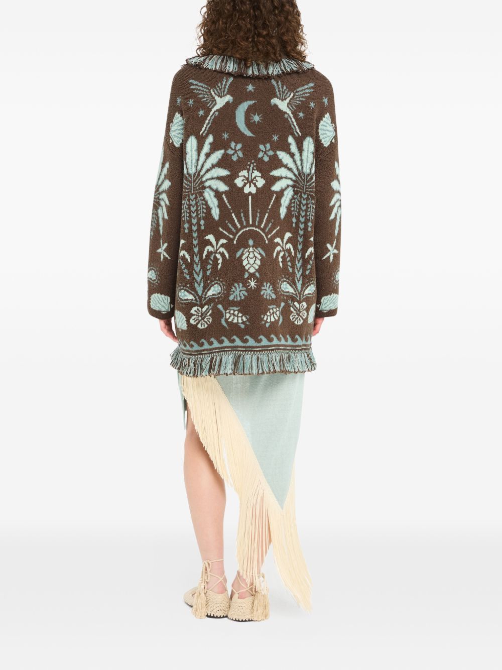 Alanui ECHOES OF THE ISLAND WOOL AND COTTON CARDIGAN Size S / US 4 / IT 40 - 3 Thumbnail