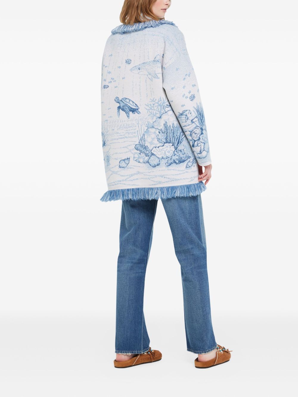 Alanui DEEP IN THE OCEAN WOOL CARDIGAN Size S / US 4 / IT 40 - 2 Thumbnail