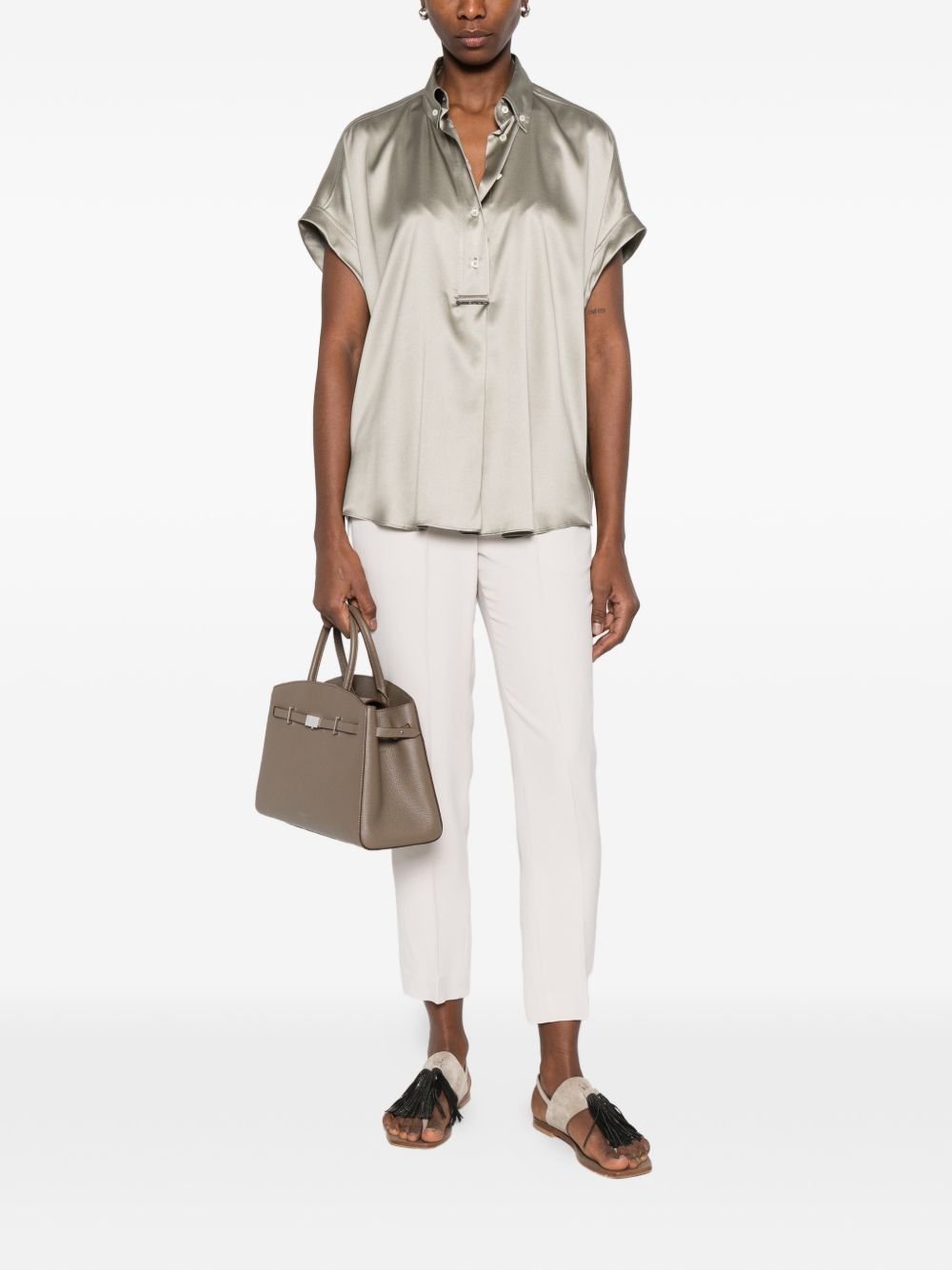 Brunello Cucinelli SILK SHIRT Size XS / US 0-2 / IT 36-38 - 3 Thumbnail