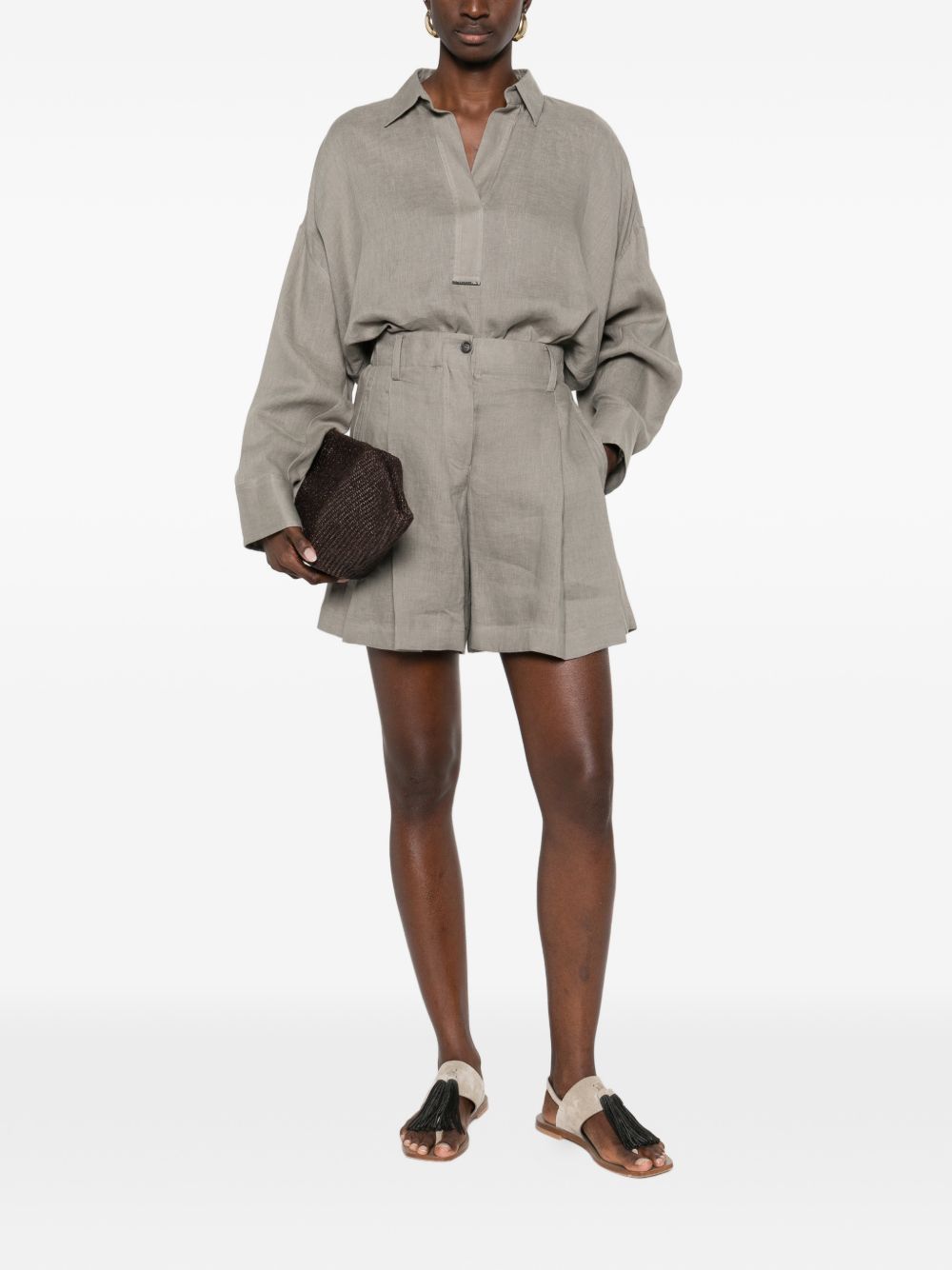 Brunello Cucinelli LINEN SHIRT Size S / US 4 / IT 40 - 4 Thumbnail