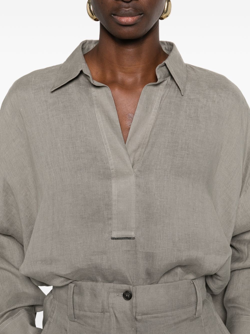 Brunello Cucinelli LINEN SHIRT Size S / US 4 / IT 40 - 3 Thumbnail