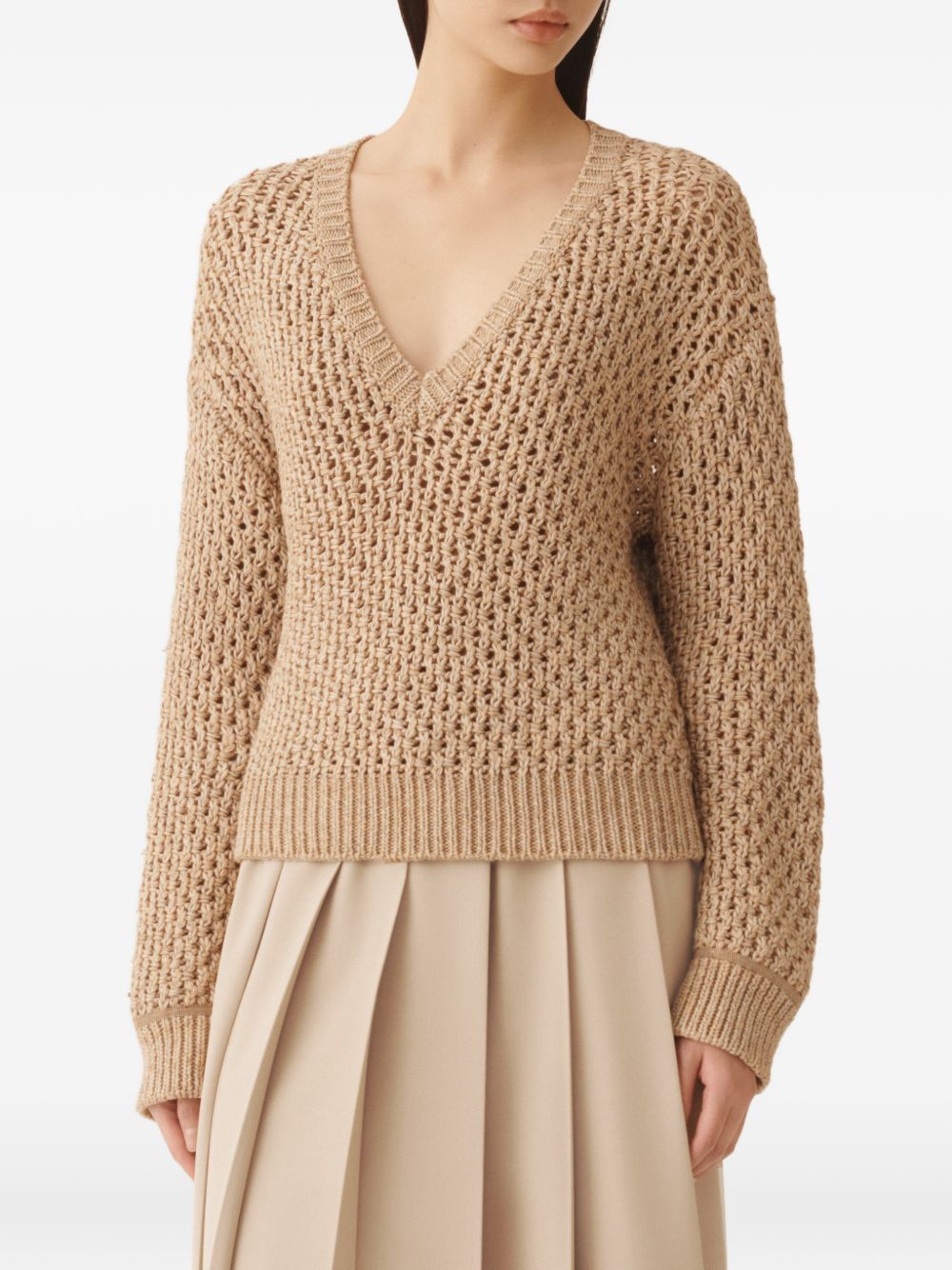 Fabiana Filippi COTTON SWEATER Size XS / US 0-2 / IT 36-38 - 3 Thumbnail