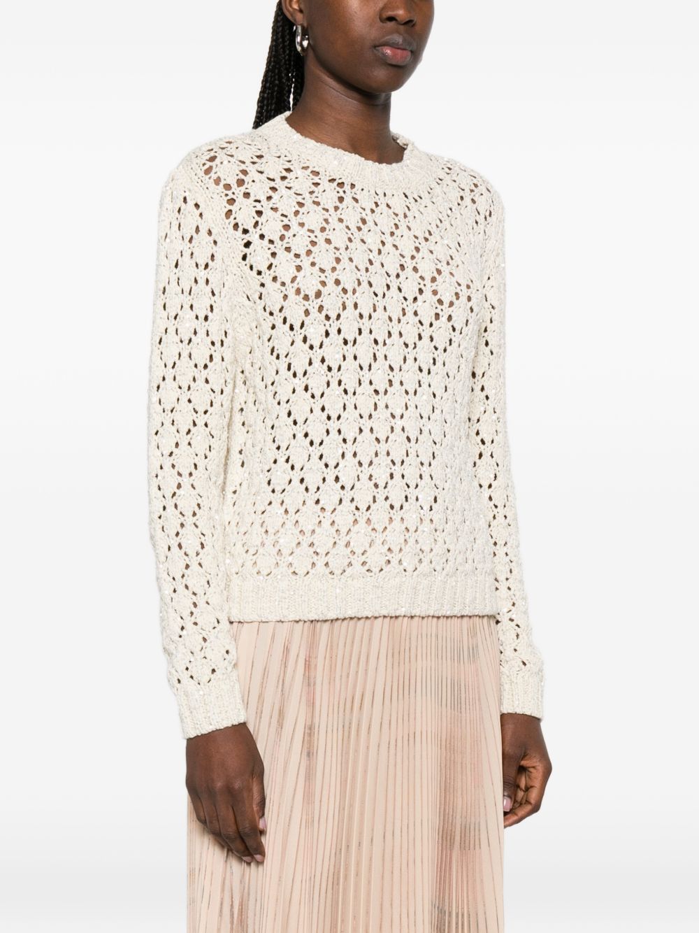 Fabiana Filippi CREWNECK SWEATER Size M / US 6-8 / IT 42-44 - 4 Thumbnail