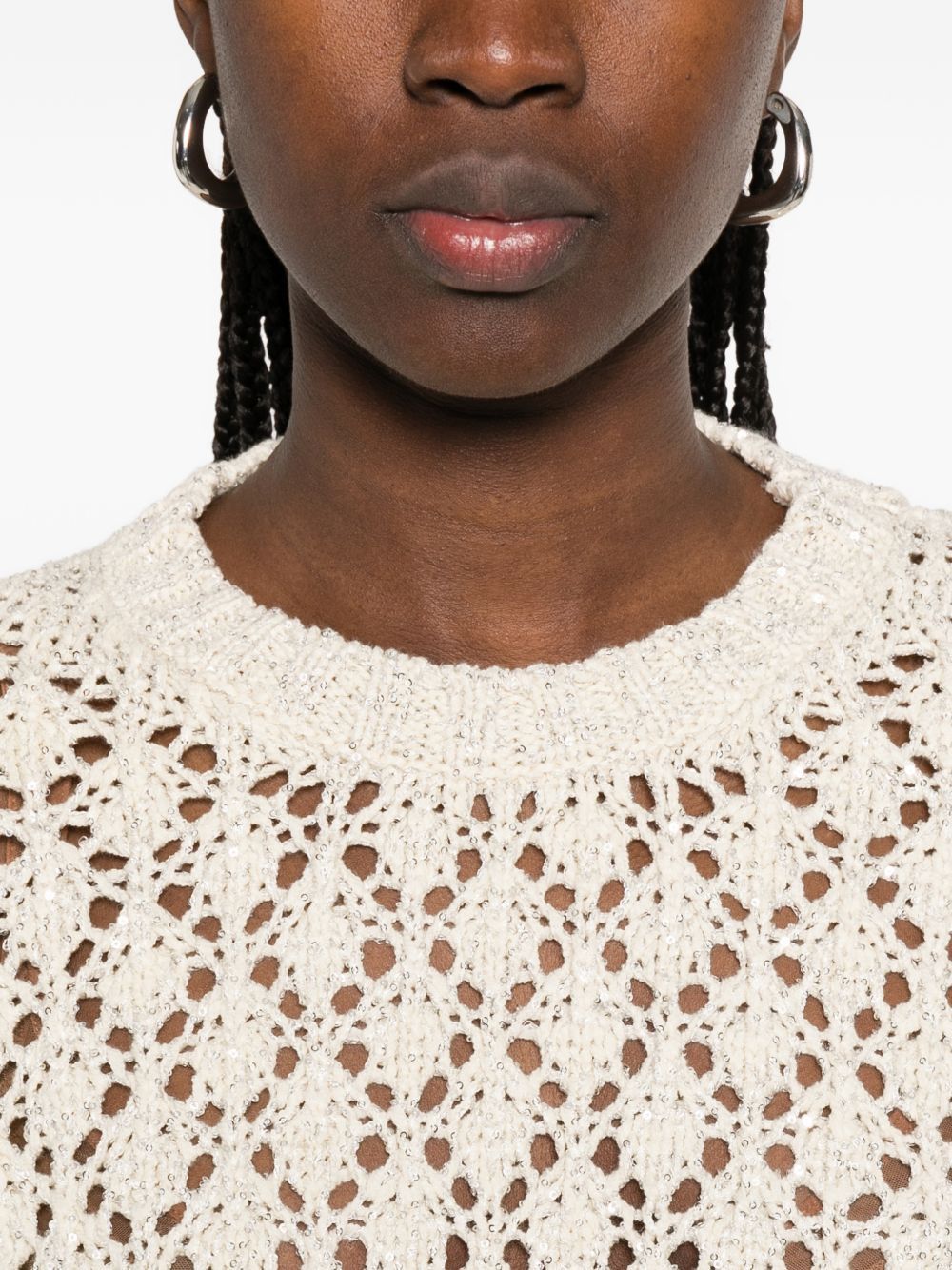Fabiana Filippi CREWNECK SWEATER Size M / US 6-8 / IT 42-44 - 5 Thumbnail
