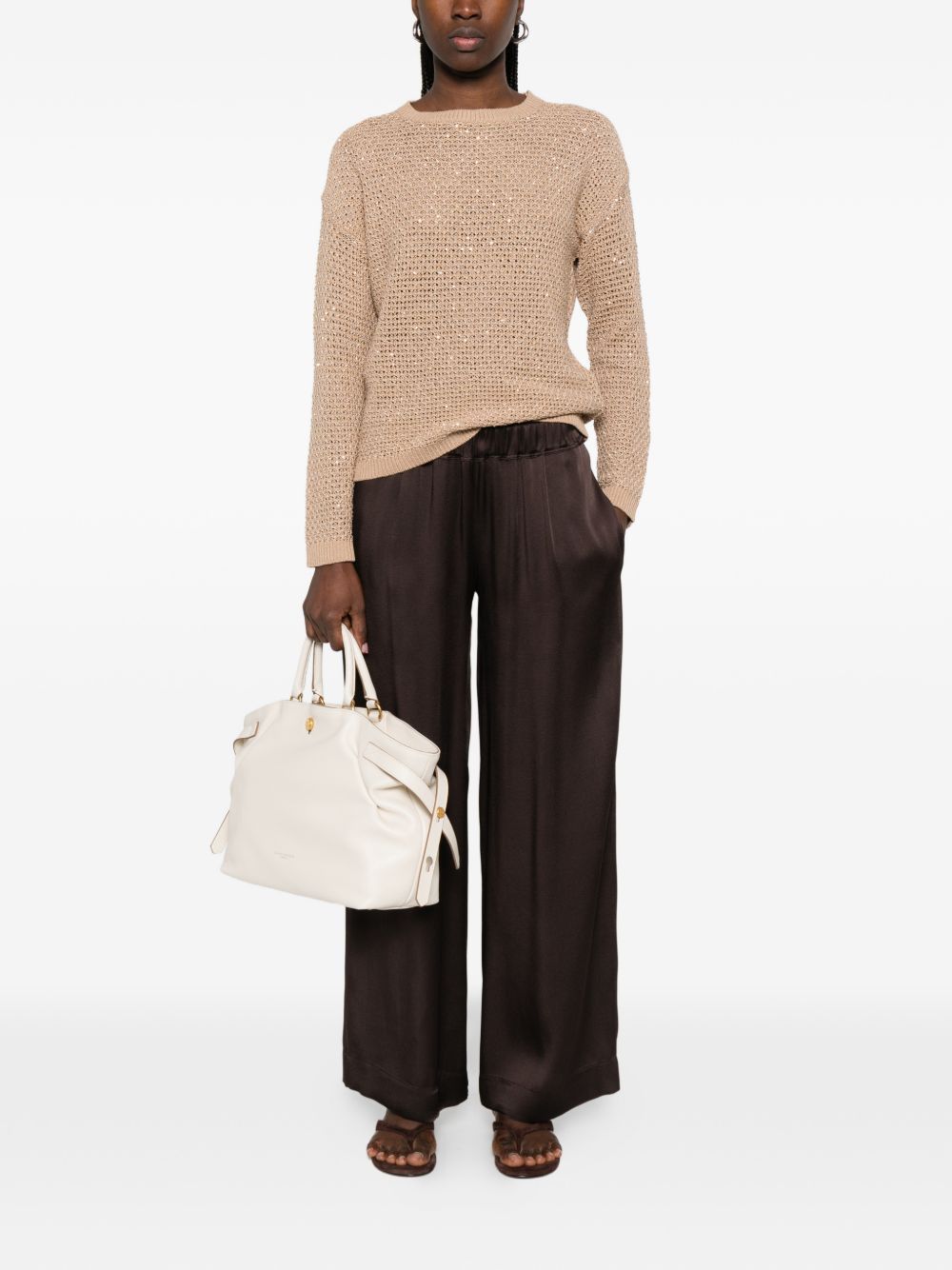 Fabiana Filippi CREWNECK SWEATER Size M / US 6-8 / IT 42-44 - 4 Thumbnail