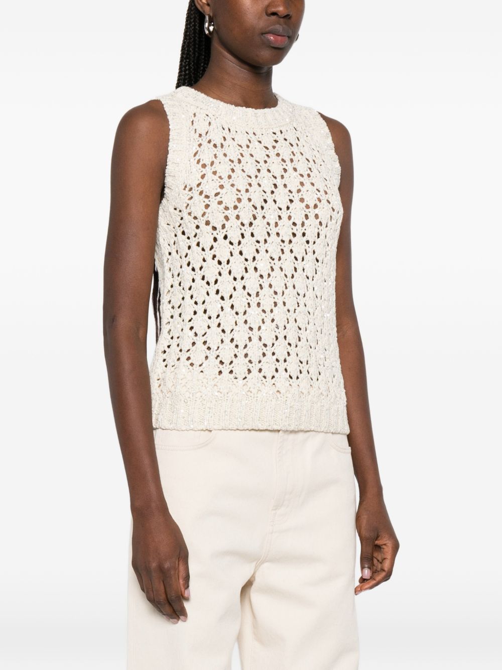 Fabiana Filippi SLEEVELESS TOP Size S / US 4 / IT 40 - 3 Thumbnail