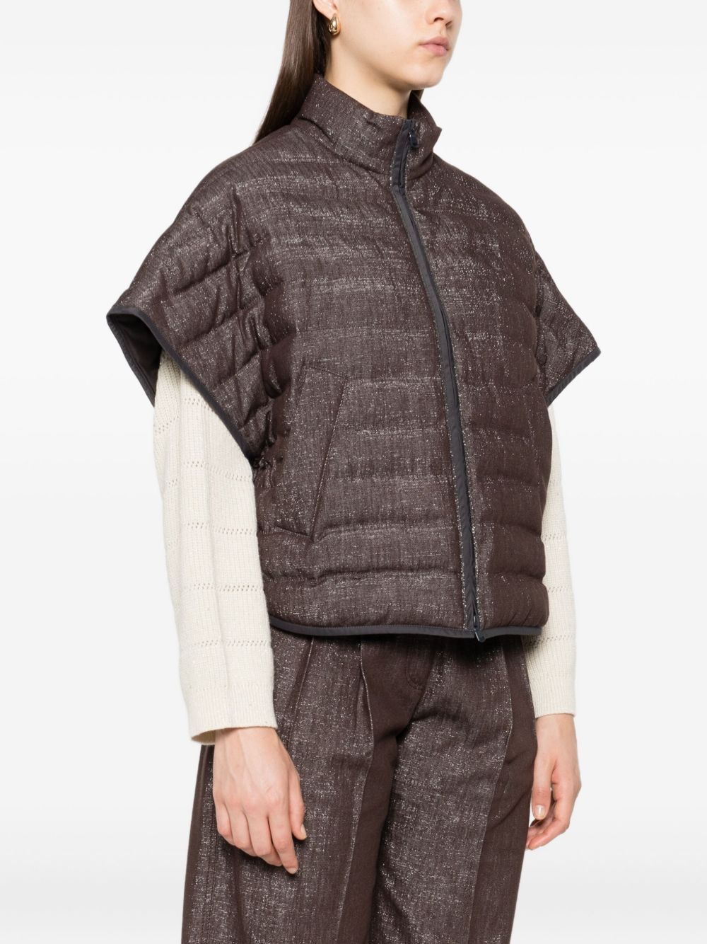Brunello Cucinelli SHORTSLEEVES DOWN JACKET Size XS / US 0-2 / IT 36-38 - 2 Thumbnail
