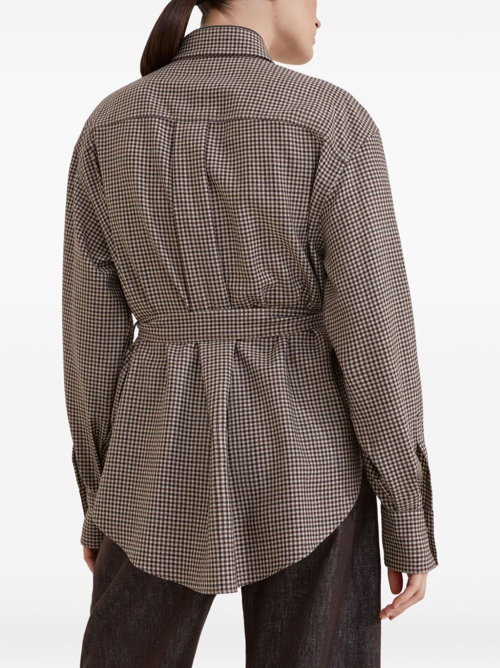 Brunello Cucinelli WOOL CHECKED SHIRT Size M / US 6-8 / IT 42-44 - 5 Thumbnail