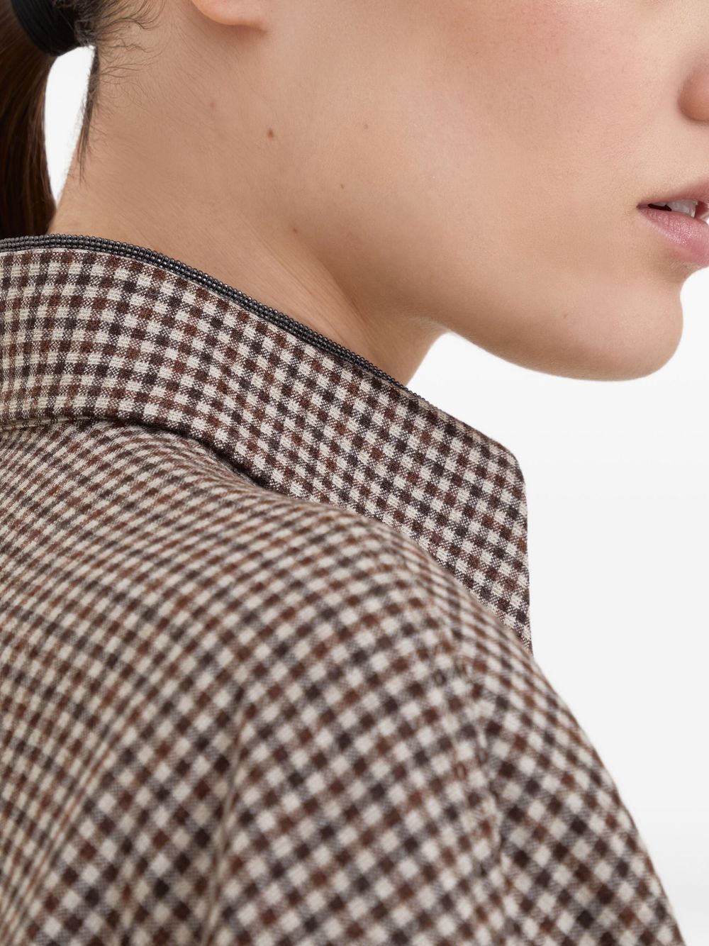 Brunello Cucinelli WOOL CHECKED SHIRT Size M / US 6-8 / IT 42-44 - 4 Thumbnail
