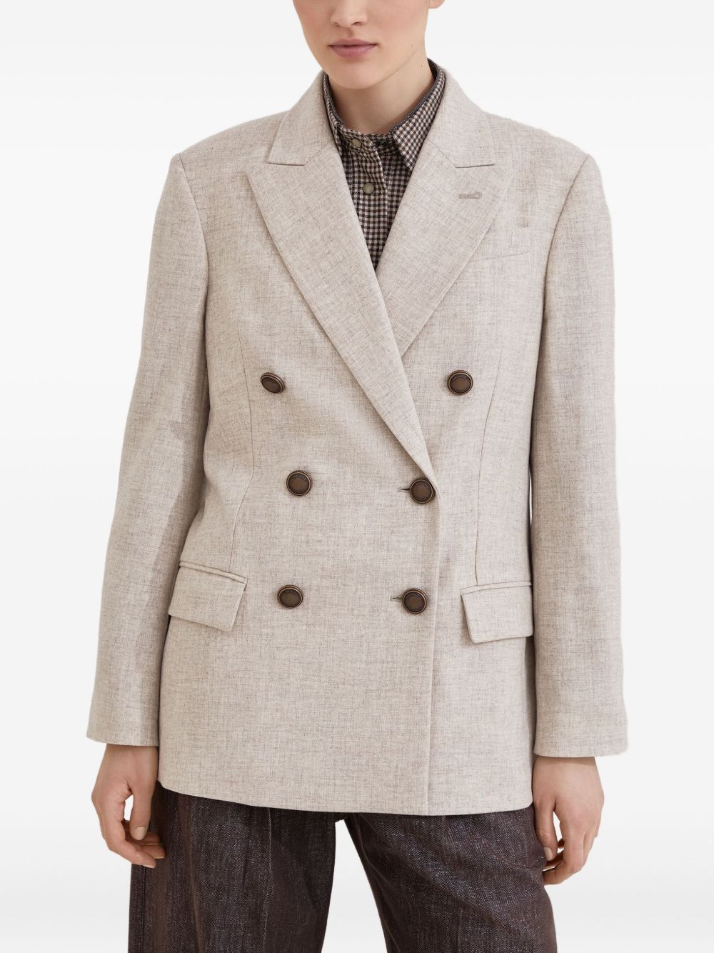 Brunello Cucinelli WOOL DOUBLE-BREASTED JACKET Size XS / US 0-2 / IT 36-38 - 3 Thumbnail