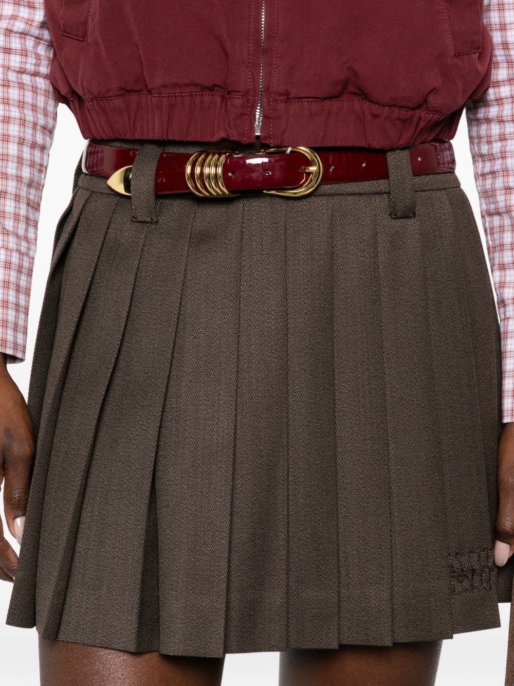 Miu Miu WOOL MINI SKIRT Size 27" / US 4 / IT 40 - 4 Thumbnail