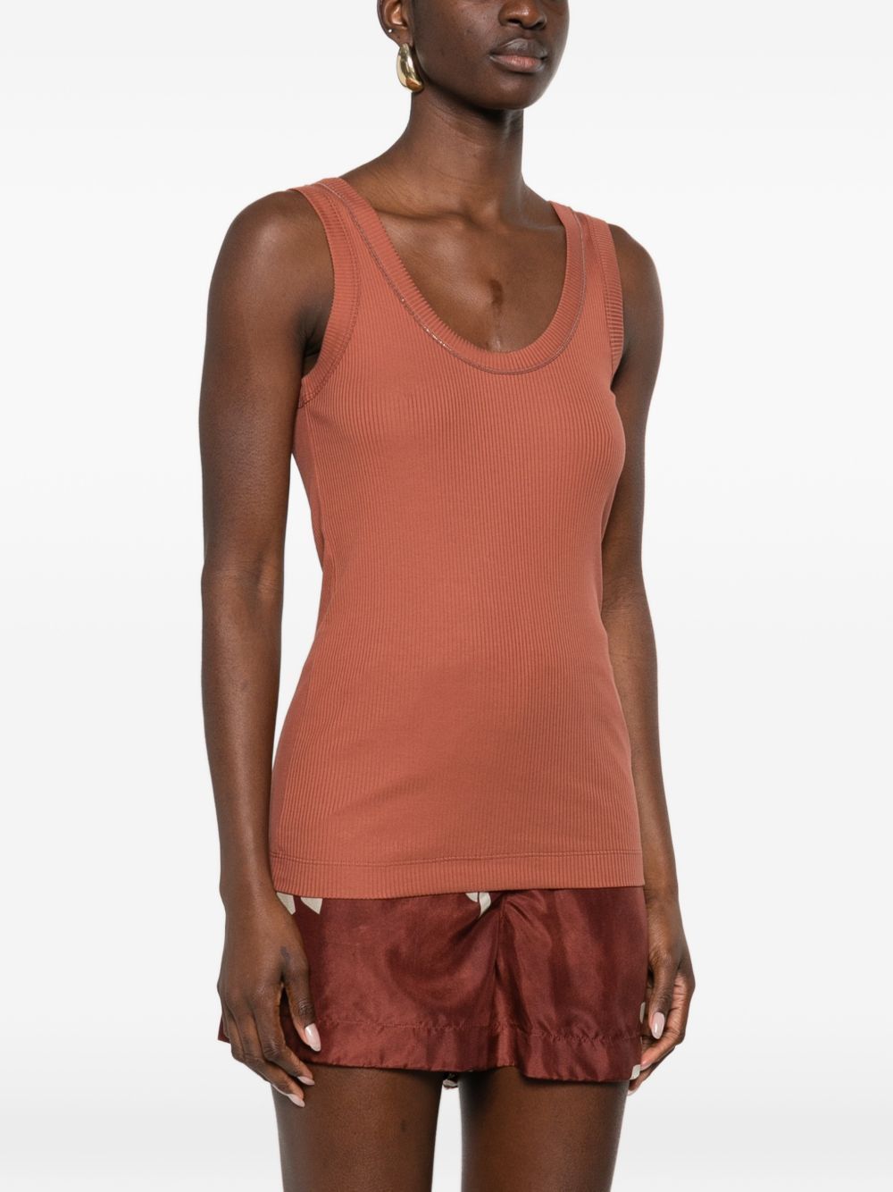 Brunello Cucinelli COTTON TANK TOP Size S / US 4 / IT 40 - 4 Thumbnail