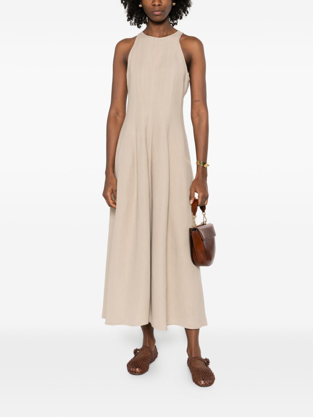 Brunello Cucinelli LINEN BLEND LONG DRESS Size L / US 10 / IT 46 - 3 Thumbnail
