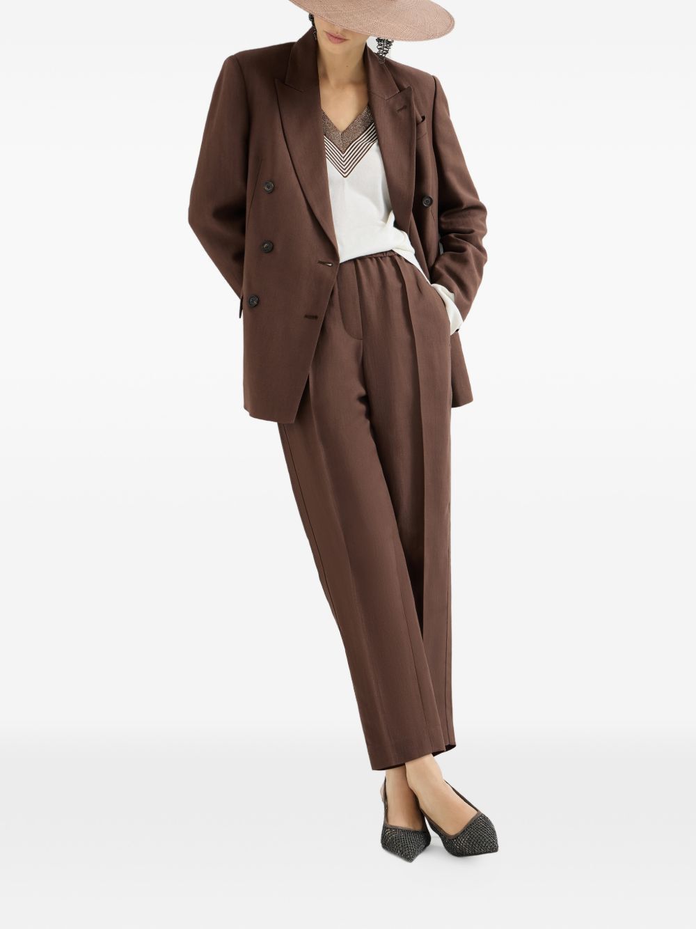 Brunello Cucinelli LINEN BLEND TROUSERS Size 26" / US 2 / IT 38 - 4 Thumbnail