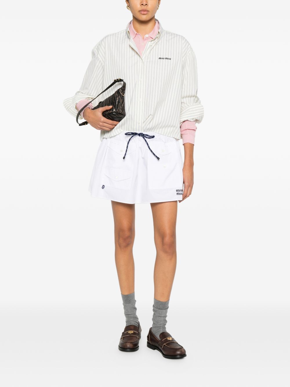 Miu Miu STRIPED COTTON SHIRT Size M / US 6-8 / IT 42-44 - 3 Thumbnail