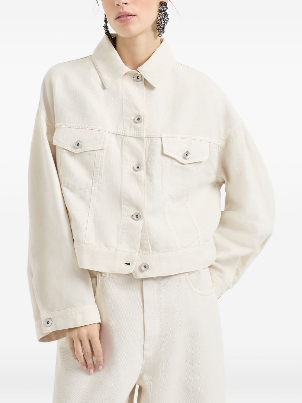 Brunello Cucinelli LINEN AND COTTON BLEND JACKET Size M / US 6-8 / IT 42-44 - 5 Thumbnail