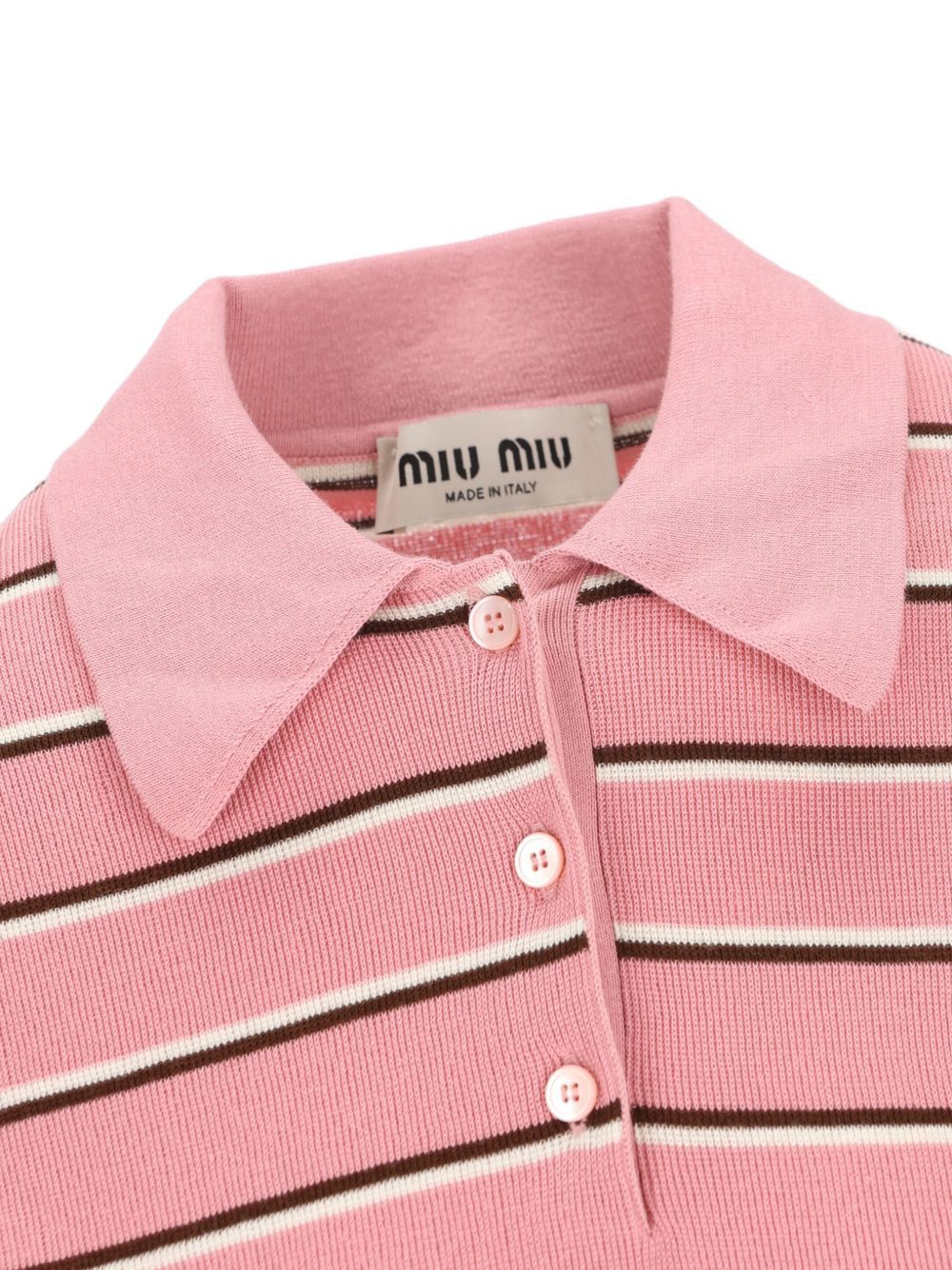 Miu Miu STRIPED COTTON POLO SHIRT Size M / US 6-8 / IT 42-44 - 4 Thumbnail