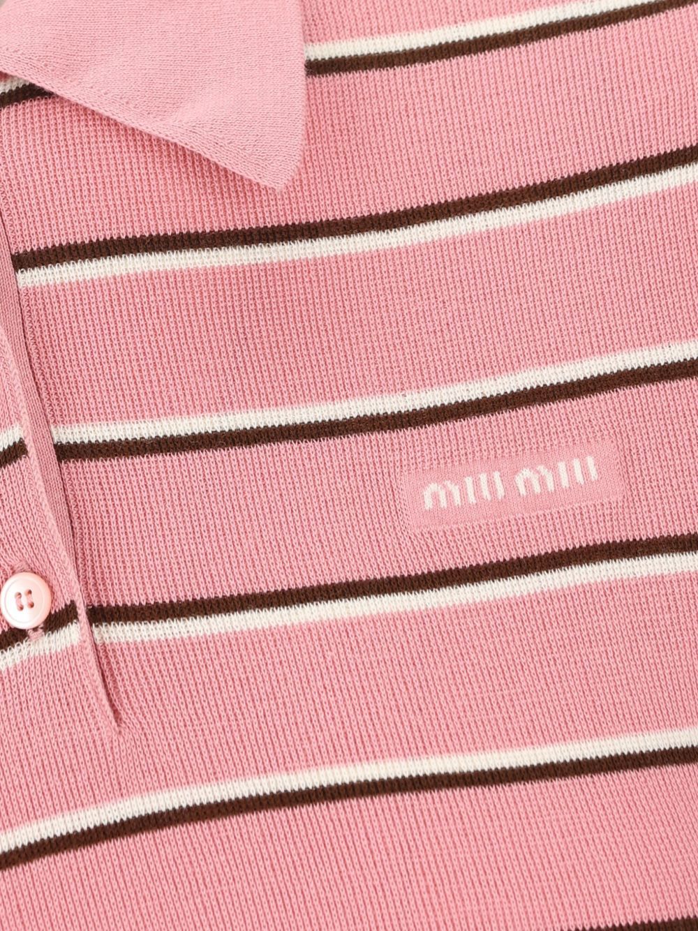 Miu Miu STRIPED COTTON POLO SHIRT Size M / US 6-8 / IT 42-44 - 3 Thumbnail