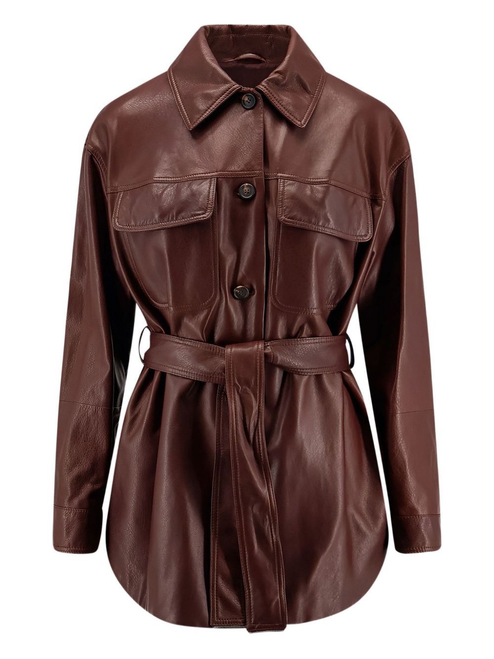 Brunello Cucinelli LEATHER JACKET Size S / US 4 / IT 40 - 3 Thumbnail