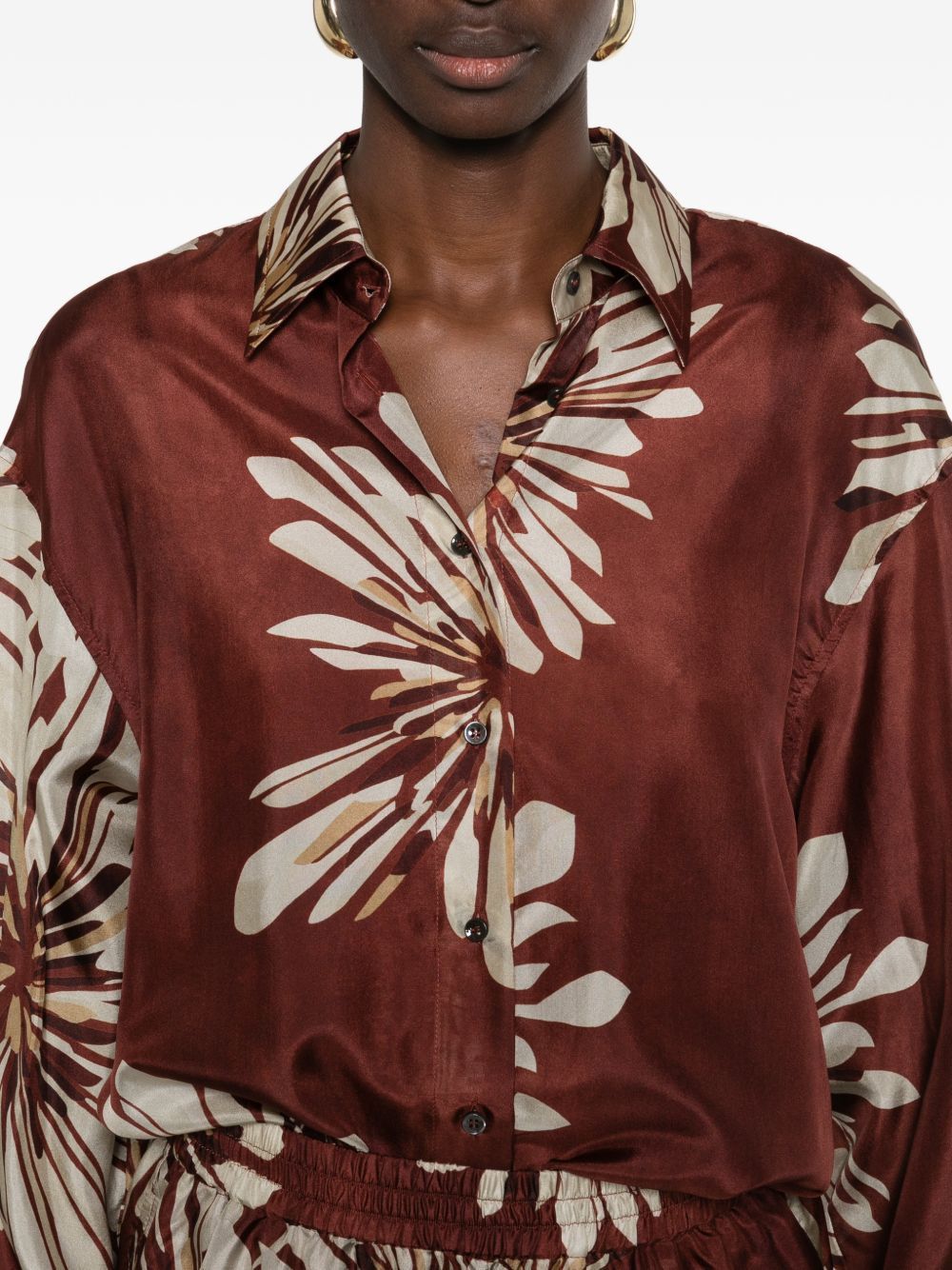 Brunello Cucinelli PRINTED SILK SHIRT Size L / US 10 / IT 46 - 2 Thumbnail