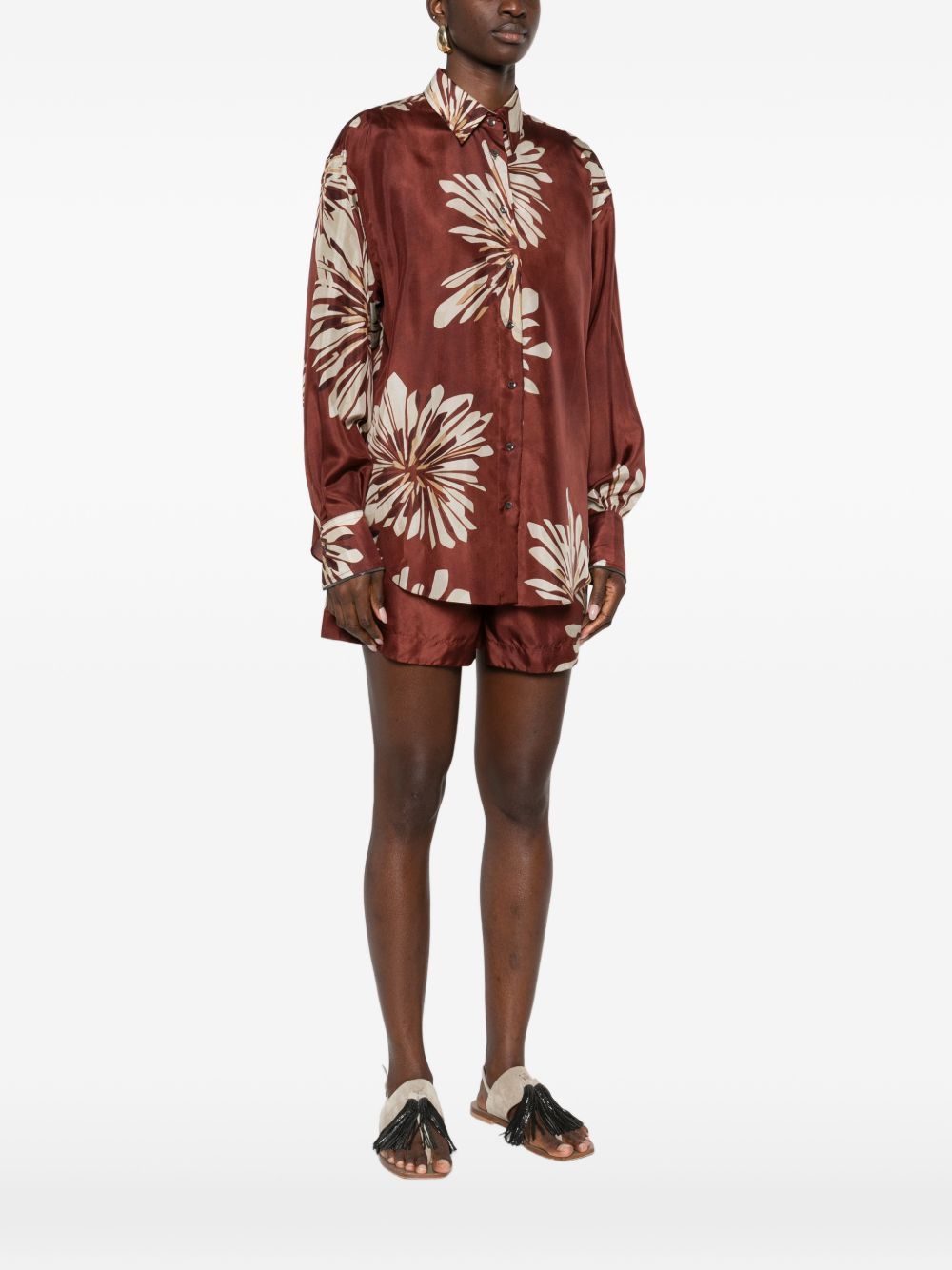 Brunello Cucinelli PRINTED SILK SHIRT Size L / US 10 / IT 46 - 3 Thumbnail