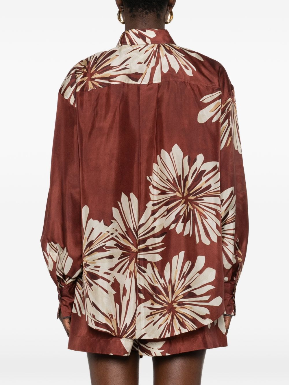 Brunello Cucinelli PRINTED SILK SHIRT Size L / US 10 / IT 46 - 4 Thumbnail