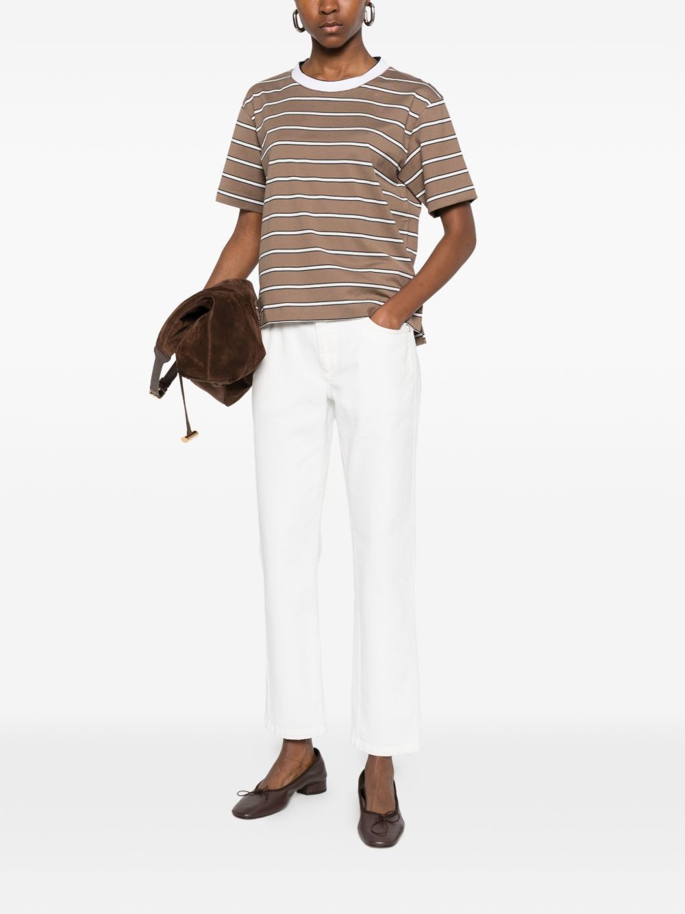 Brunello Cucinelli STRIPED COTTON T-SHIRT Size S / US 4 / IT 40 - 3 Thumbnail