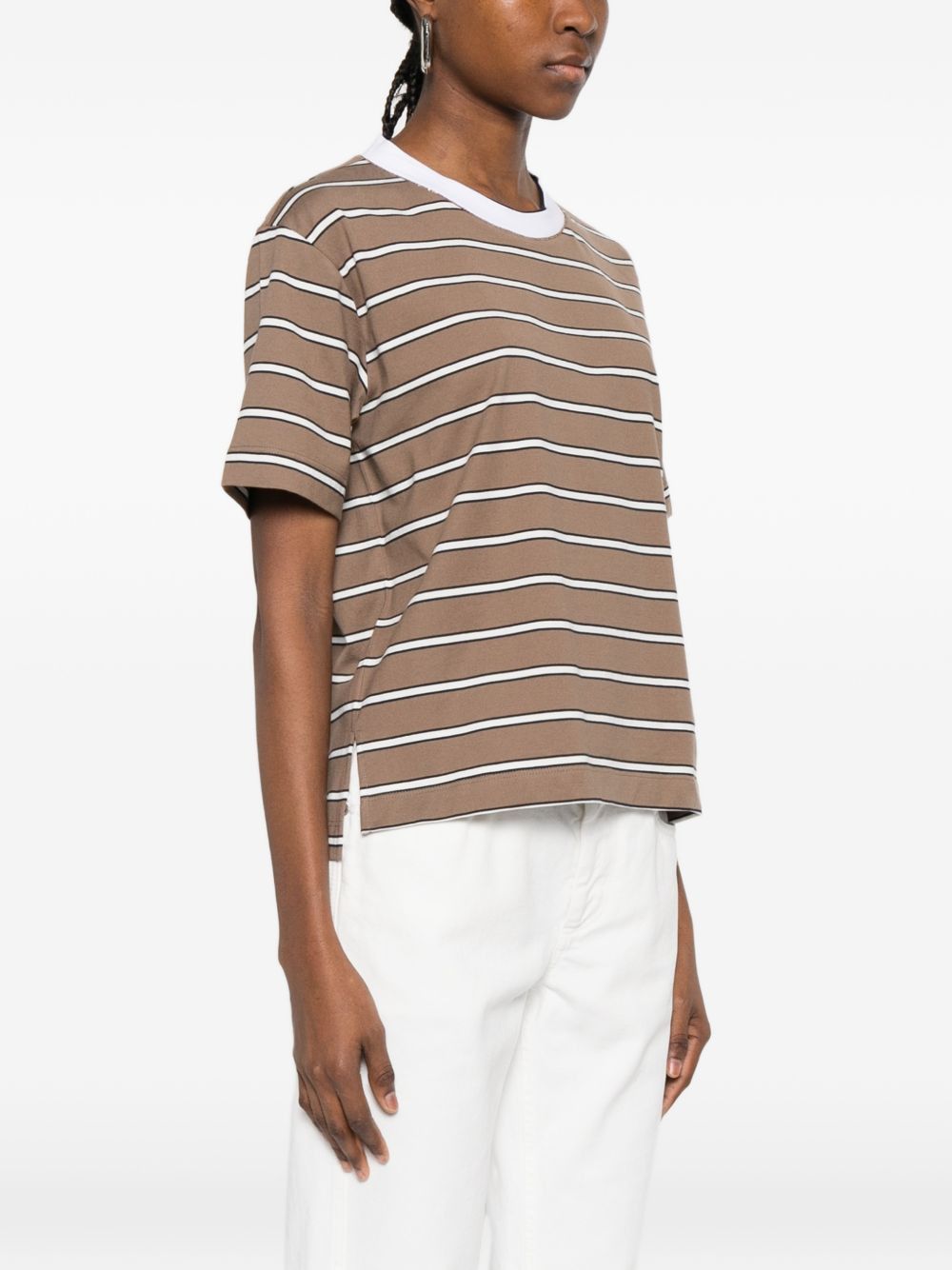 Brunello Cucinelli STRIPED COTTON T-SHIRT Size S / US 4 / IT 40 - 5 Thumbnail