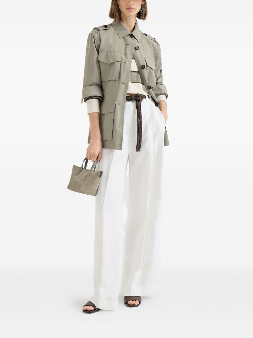 Brunello Cucinelli COTTON BLEND FIELD JACKET Size XS / US 0-2 / IT 36-38 - 6 Thumbnail
