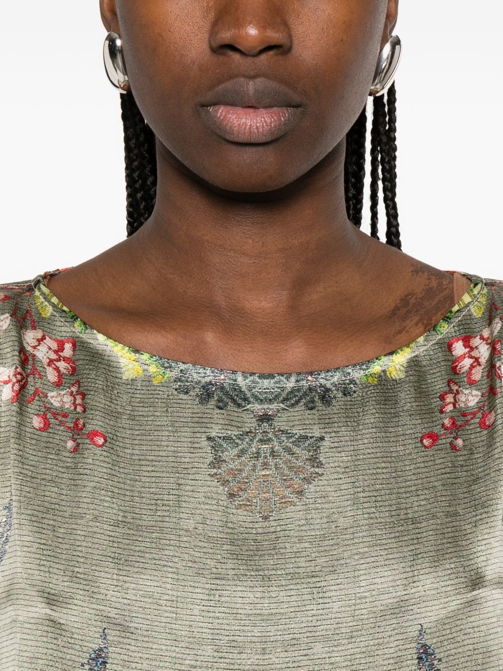 Pierre-Louis Mascia PRINTED SILK DRESS Size S / US 4 / IT 40 - 4 Thumbnail