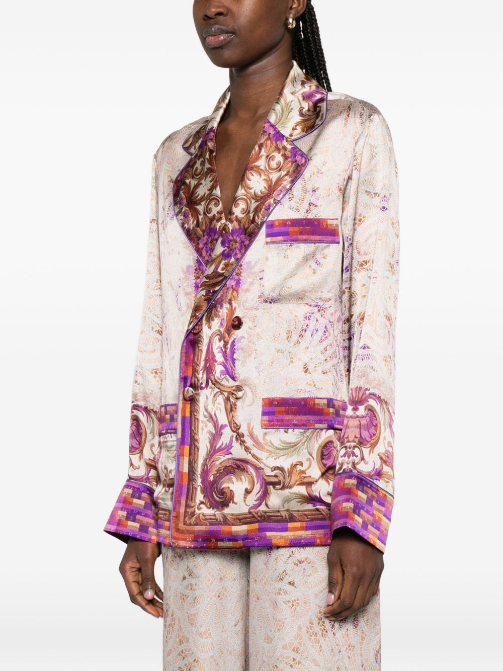 Pierre-Louis Mascia PRINTED SILK JACKET Size XS / US 0-2 / IT 36-38 - 2 Thumbnail