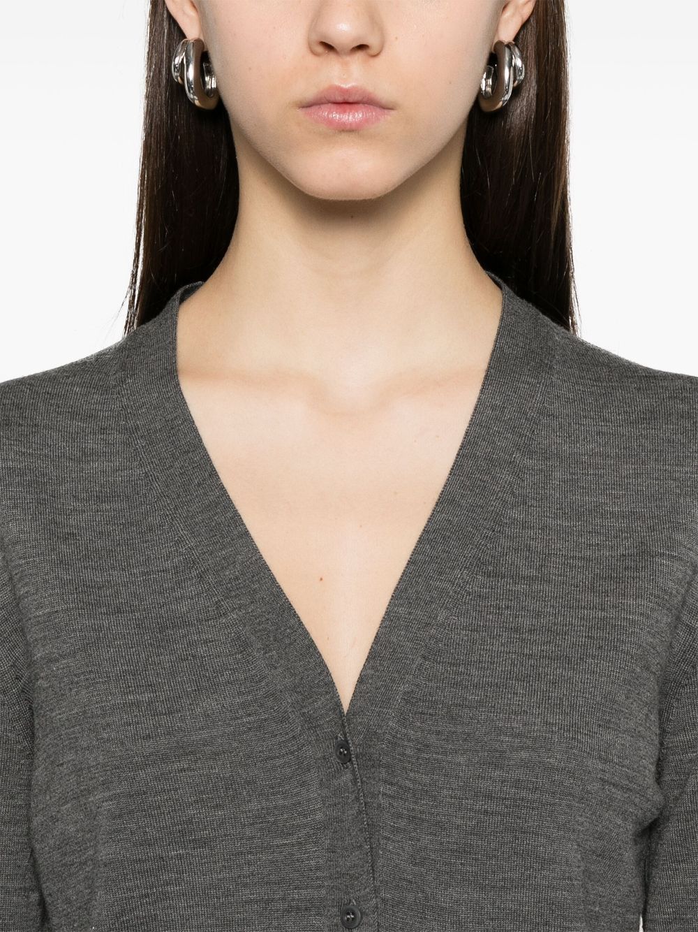 Prada WOOL V-NECKED CARDIGAN Size S / US 4 / IT 40 - 2 Thumbnail