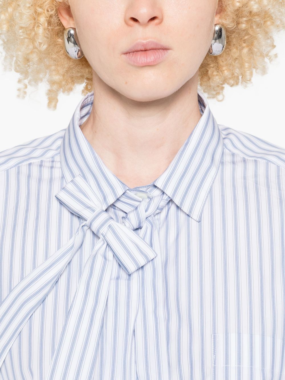 Prada STRIPED COTTON SHIRT Size XS / US 0-2 / IT 36-38 - 3 Thumbnail