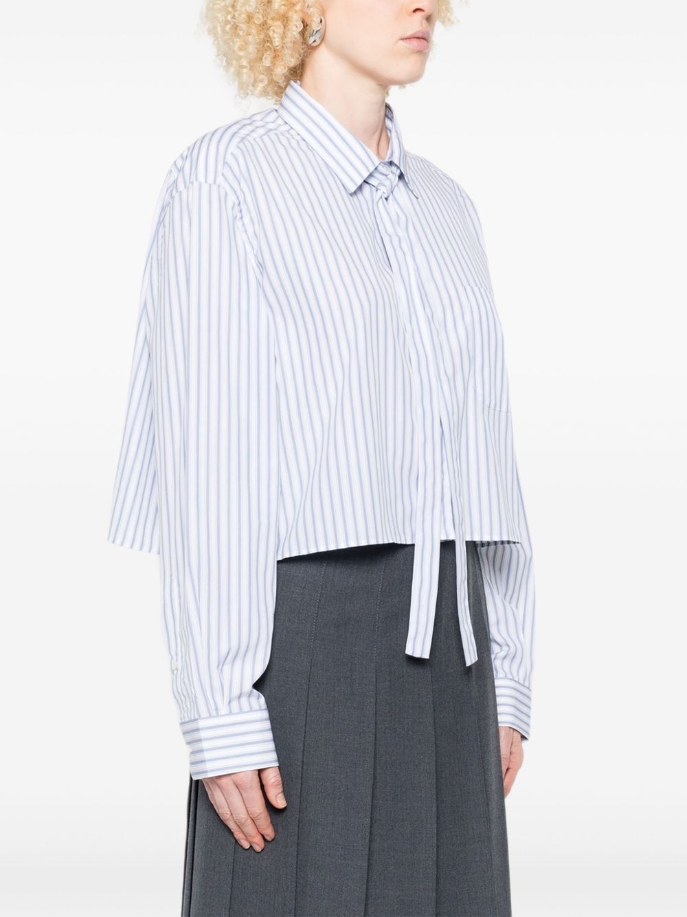 Prada STRIPED COTTON SHIRT Size XS / US 0-2 / IT 36-38 - 4 Thumbnail