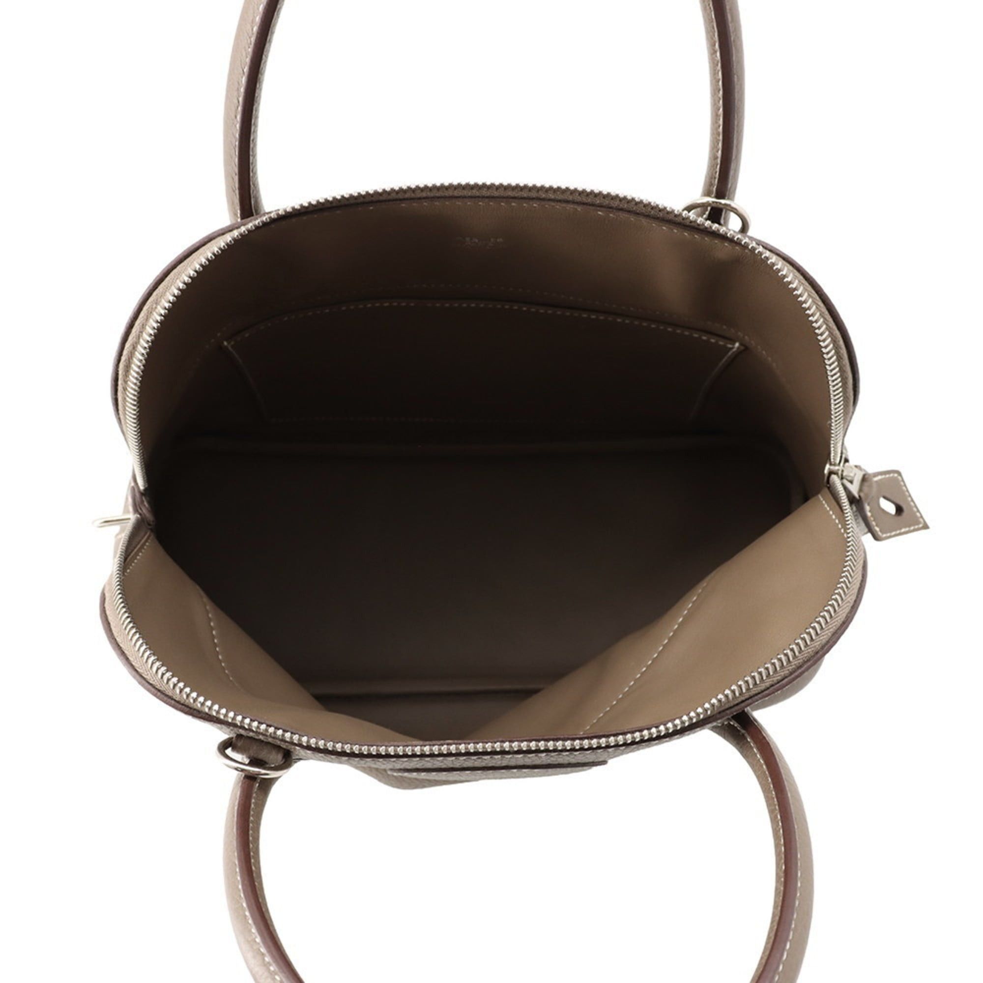 Hermes Hermès Bolide 31 Etoupe Handbag in Taurillon Clemence Leather with C Stamp, 2-Way Shoulder Bag