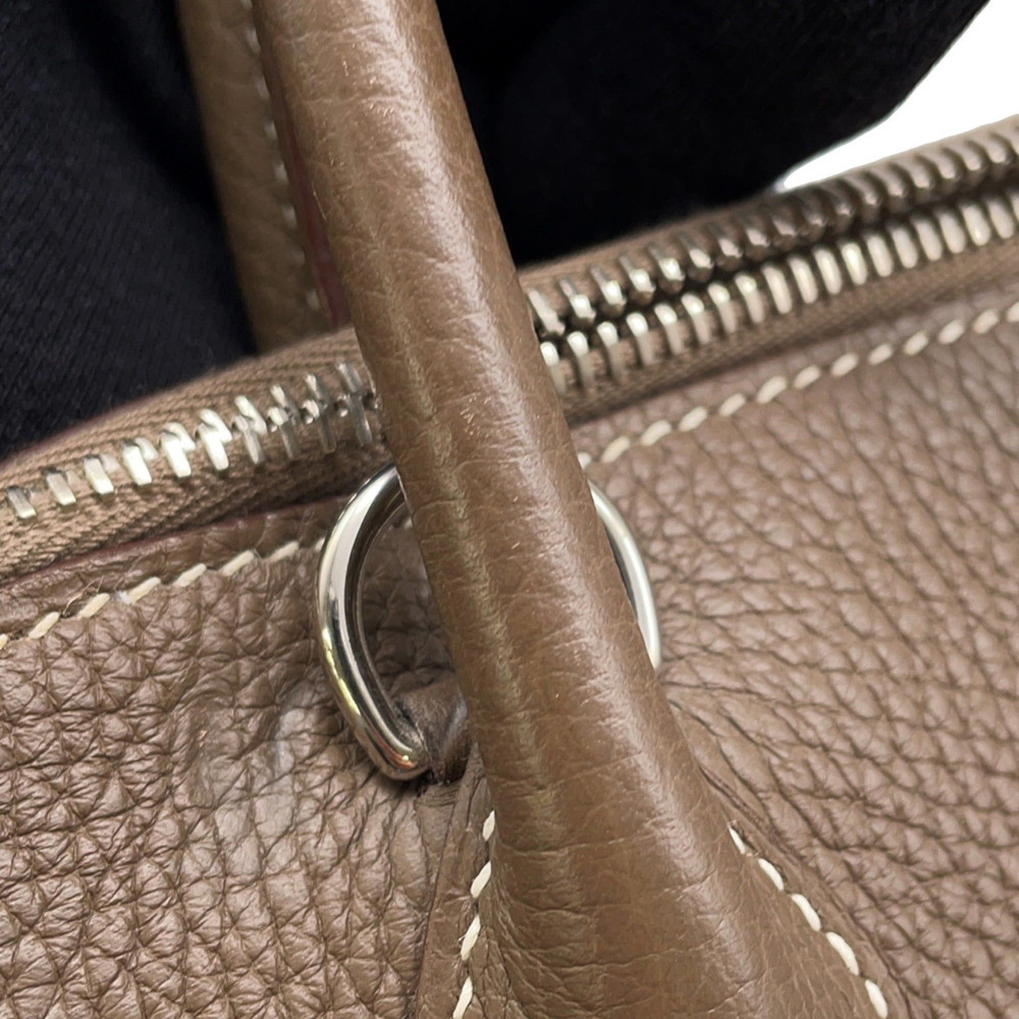 Hermes Hermès Bolide 31 Etoupe Handbag in Taurillon Clemence Leather with C Stamp, 2-Way Shoulder Bag