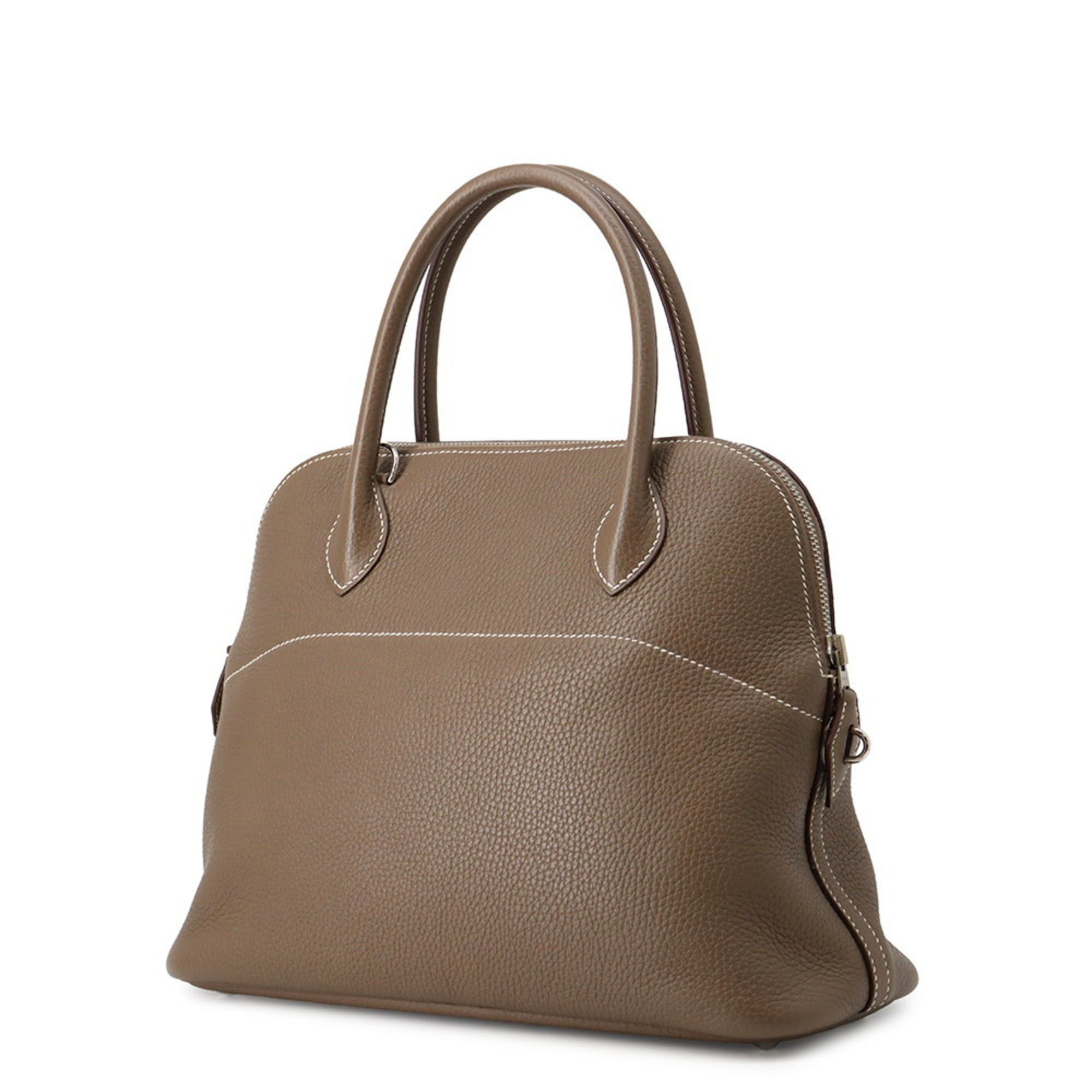 Hermes Hermès Bolide 31 Etoupe Handbag in Taurillon Clemence Leather with C Stamp, 2-Way Shoulder Bag